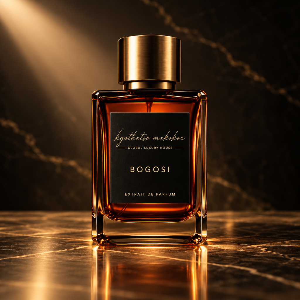 BOGOSI Extrait 100 ml bottle from Kgothatso Makokoe Global Luxury House