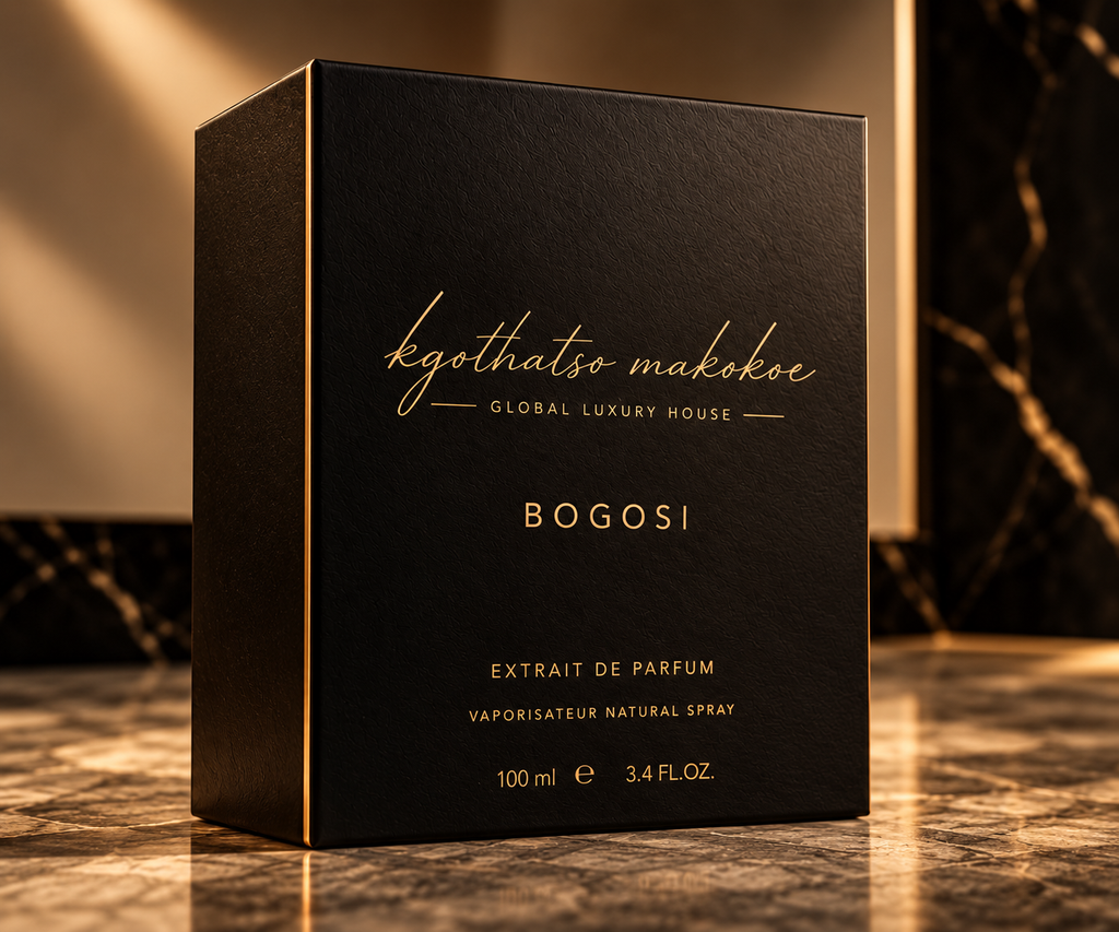 BOGOSI Extrait 100 ml box from Kgothatso Makokoe Global Luxury House